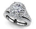 Fancy Single Halo And Diamond Cluster Bridal Set Diamond  with 2.92 ct. (2.00 ct. center diamond)