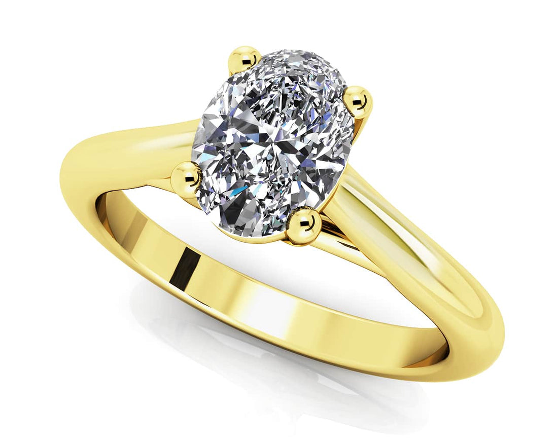 Oval Solitaire Diamond Engagement Ring Diamond  with 0.60 ct.(finished) 6x4mm