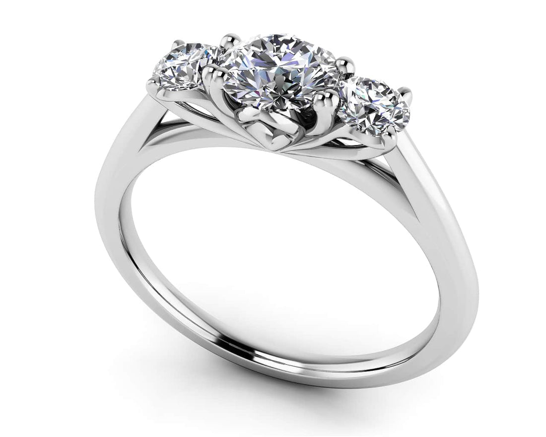 Classic Three Stone Diamond Wedding Ring Diamond  with 2.16 ct. (1.50 ct. center diamond)