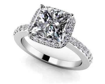 Forever Love Princess Cut Halo Engagement Ring Lab-Grown Diamond  with 0.83 ct. (0.50 ct. center diamond)