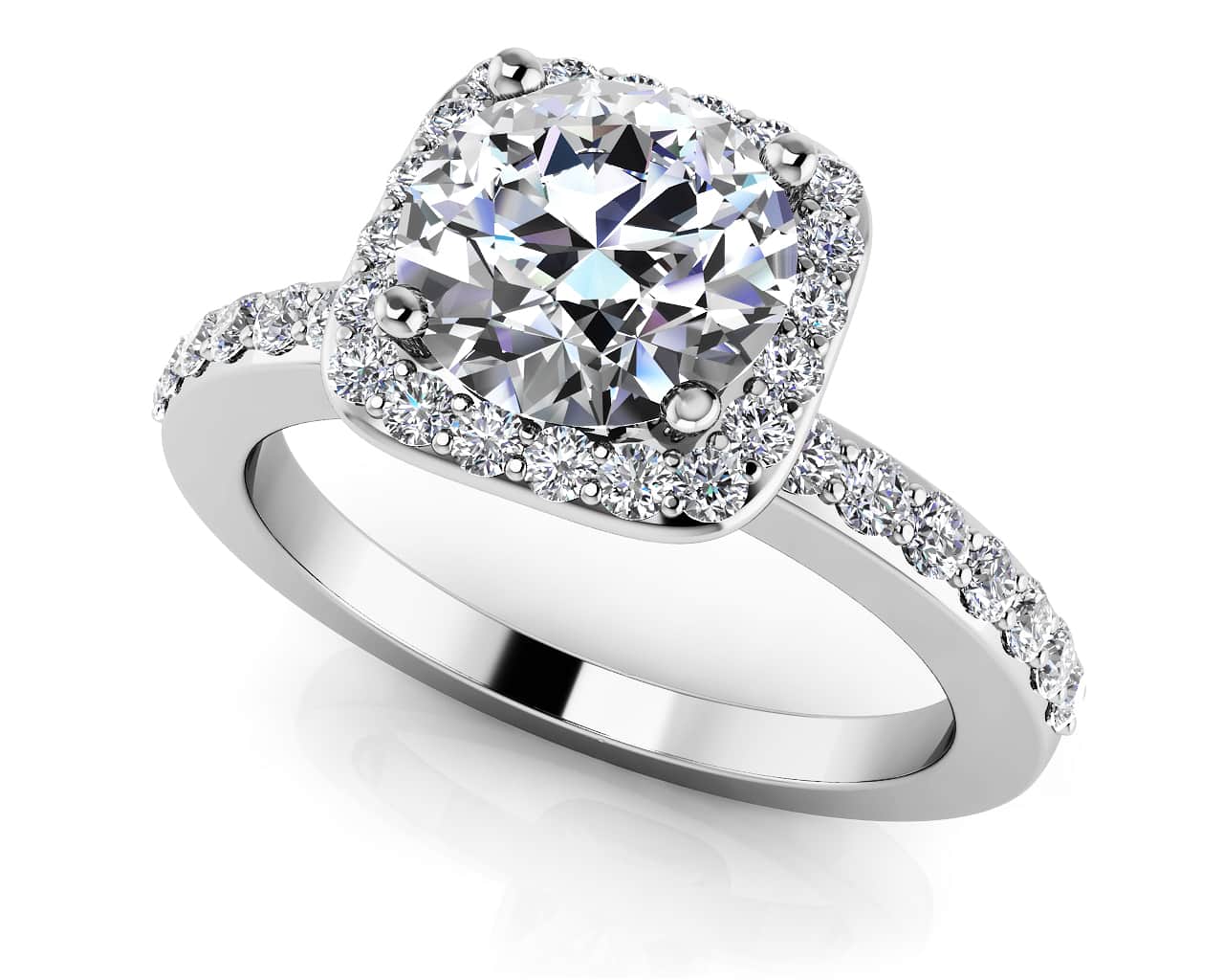 New Love Engagement Ring Diamond  with 1.35 ct. (1.00 ct. center diamond)