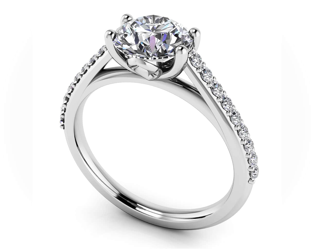 Modern Round Diamond Engagement Ring Lab-Grown Diamond  with 0.73 ct. (0.50 ct. center diamond)