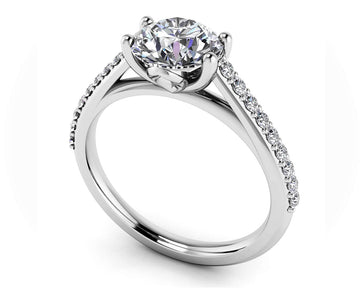 Modern Round Diamond Engagement Ring Lab-Grown Diamond  with 0.73 ct. (0.50 ct. center diamond)