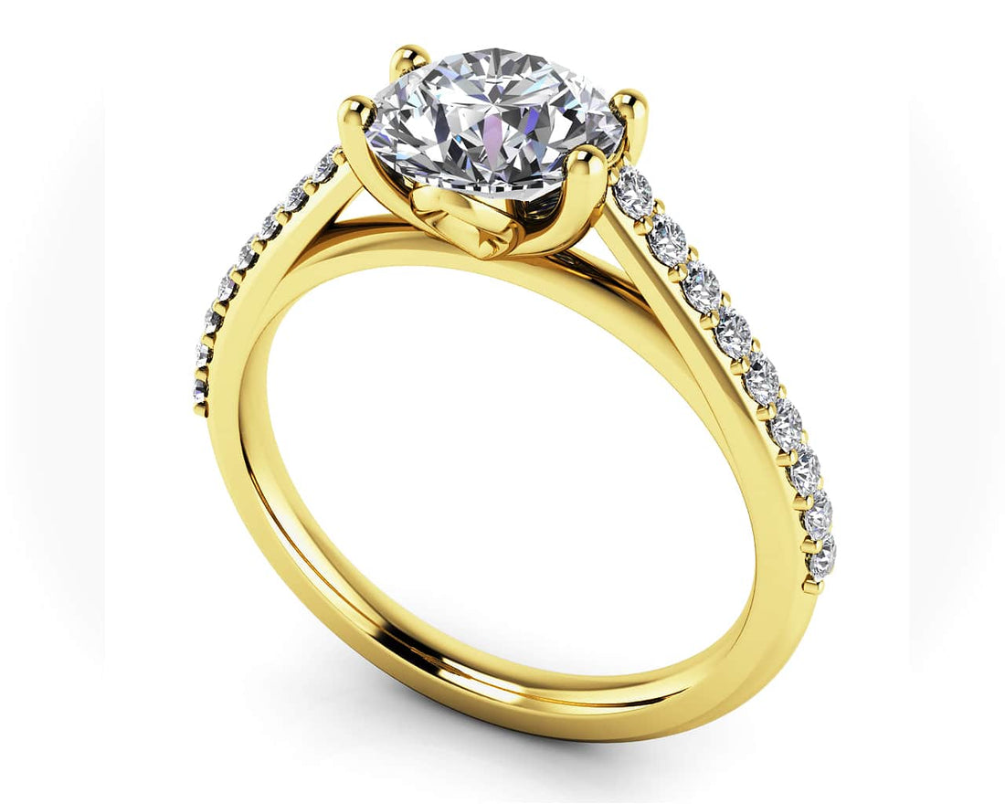 Modern Round Diamond Engagement Ring Lab-Grown Diamond  with 0.73 ct. (0.50 ct. center diamond)