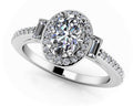 Luxurious Oval And Baguette Halo Diamond Ring Lab-Grown Diamond  with 0.94 ct. (0.60 ct. center diamond)