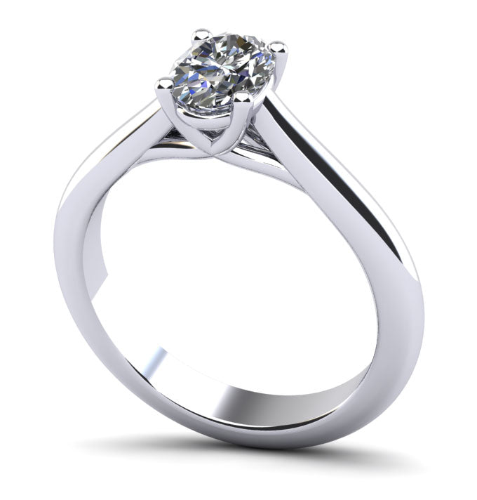Elegant Oval Solitaire Engagement Ring Diamond  with 1.60 ct.(finished) 8x6mm