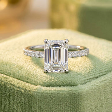 Enchanting Emerald Cut Lab-Grown Diamond Engagement Ring with 2.27 ct. (2.00 ct. center diamond)