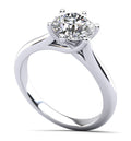 Six Curved Prongs Solitaire Diamond Engagement Ring Diamond  with 0.75 ct.(finished) 5.7mm