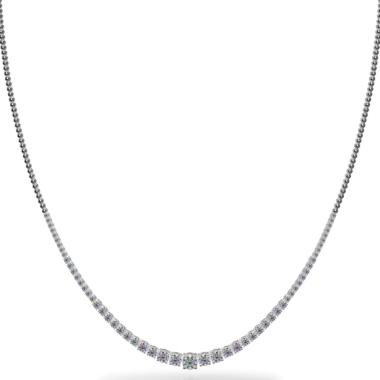 Graduated Diamond Necklace With Shiny Links Lab-Grown Diamond  with 7.00 ct.(finished)