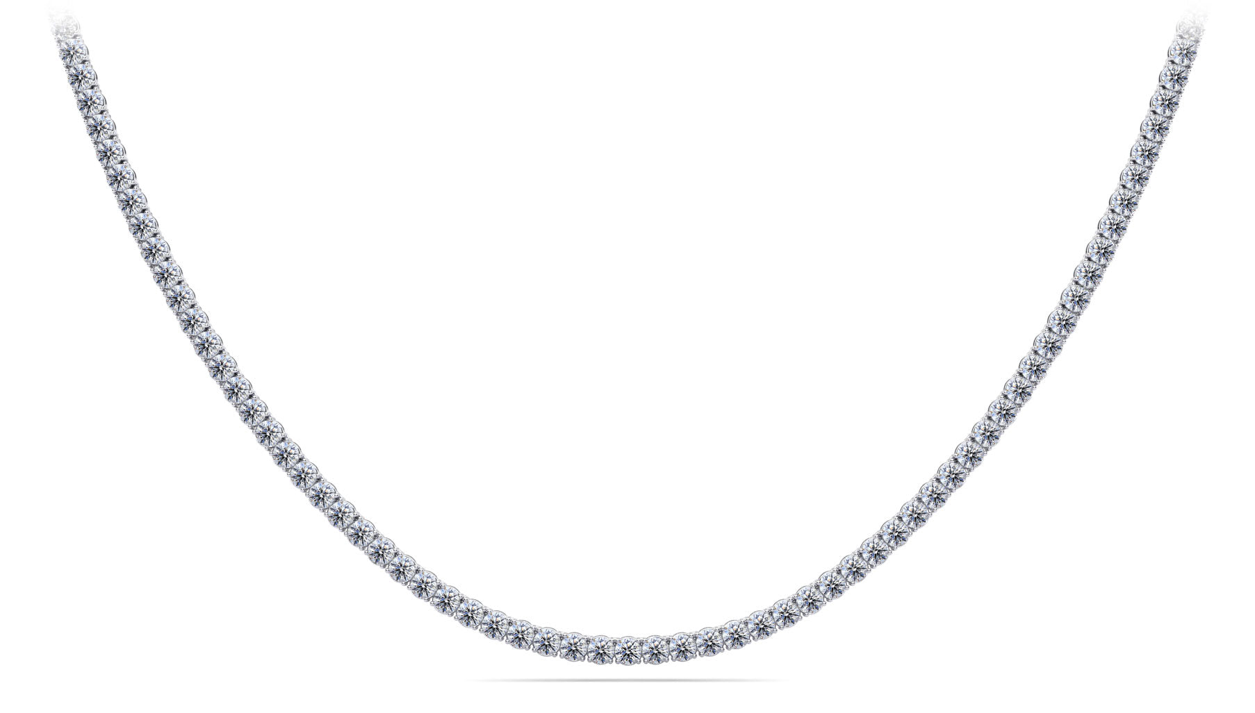 4 Prong Riviera Diamond Necklace Lab-Grown Diamond  with 13.92 ct.(finished) 3.1mm