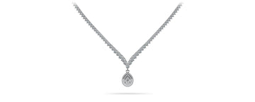 3 Prong Graduated V Diamond Necklace Diamond  with 11.06 ct.(finished)