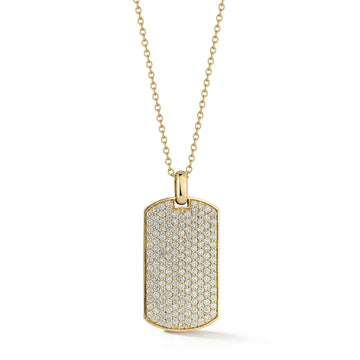 Pave Diamond Dog Tag Pendant