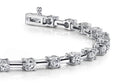 Classic Solid Rectangle Link Diamond Bracelet with 1.96 ct.(finished) 2.7mm