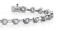 Classic Column Link Bezel Set Diamond Bracelet with 1.02 ct.(finished) 2mm