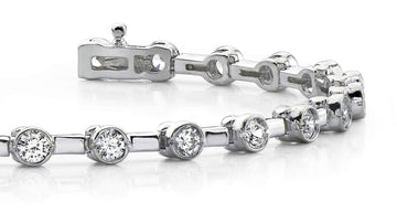 Classic Column Link Bezel Set Diamond Bracelet with 1.02 ct.(finished) 2mm