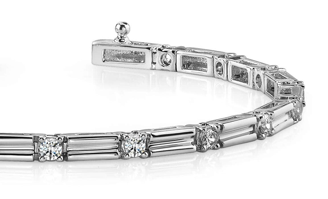 Memento Single Diamond And Link Diamond Bracelet with 1.28 ct.(finished) 2.75mm