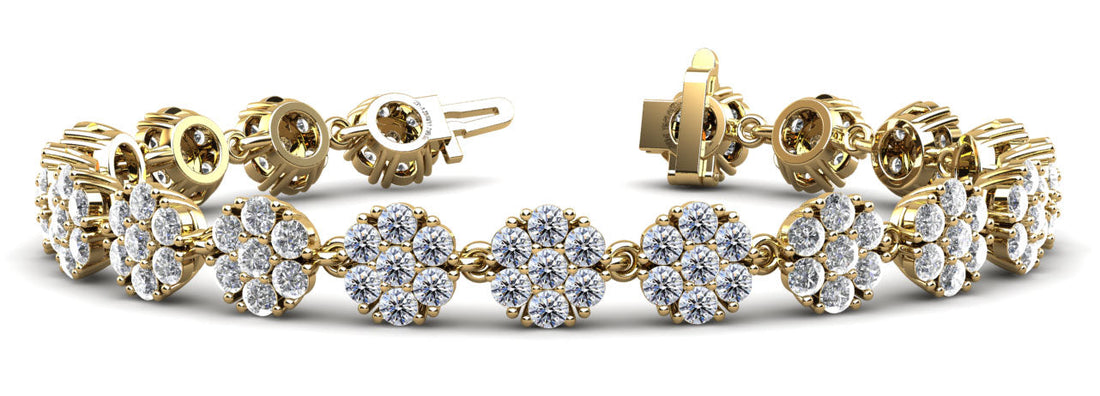 Flowers Of Love Diamond Bracelet with 7.98 ct.(finished) 2.5mm