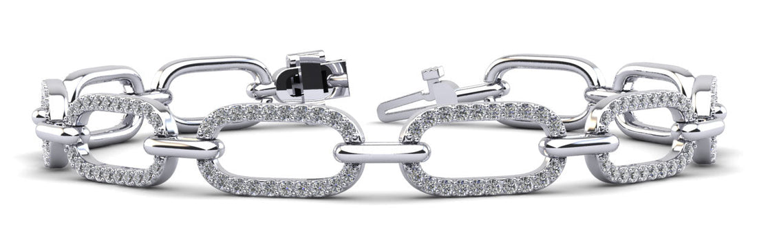 Paperclip Diamond Link Diamond Bracelet with 2.60 ct.(finished) 1.4mm