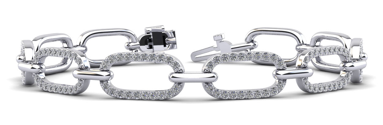 Paperclip Diamond Link Bracelet Lab-Grown Diamond  with 2.60 ct.(finished) 1.4mm