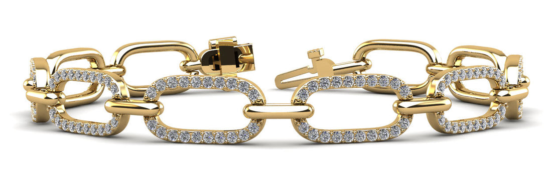 Paperclip Diamond Link Bracelet Lab-Grown Diamond  with 2.60 ct.(finished) 1.4mm