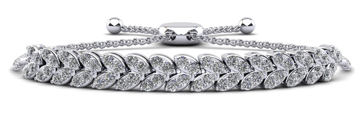 Marquise Illusion Adjustable Diamond Bracelet Lab-Grown Diamond  with 2.24 ct.(finished) 2mm