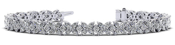 Flowers of Marquise Diamond Tennis Diamond Bracelet with 16.15 ct.(finished) 4.75x3mm, 3.4mm