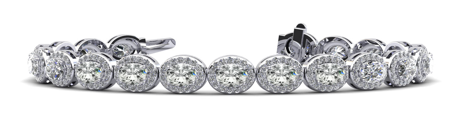 Halo Dreams Diamond Bracelet Diamond  with 7.40 ct.(finished) 4x3mm, 1.2mm