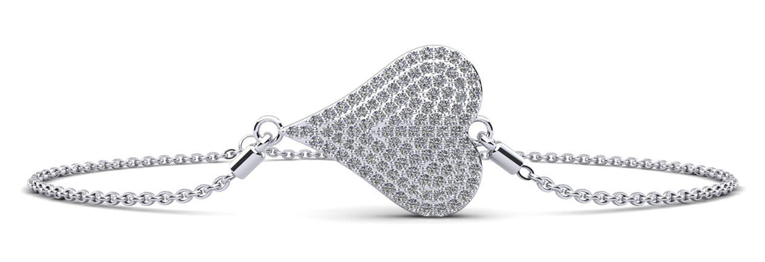 Exquisite Heart Diamond Adjustable Diamond Bracelet with 0.81 ct.(finished) 1.1mm, 1.2mm