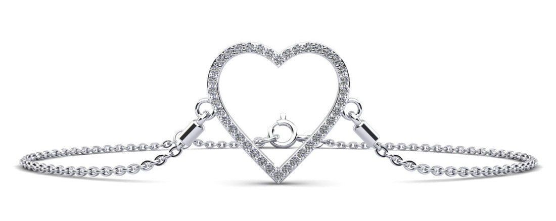 Perfect Heart Diamond Adjustable Bracelet Lab-Grown Diamond  with 0.30 ct.(finished) 1.2mm