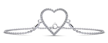Perfect Heart Diamond Adjustable Bracelet Lab-Grown Diamond  with 0.30 ct.(finished) 1.2mm