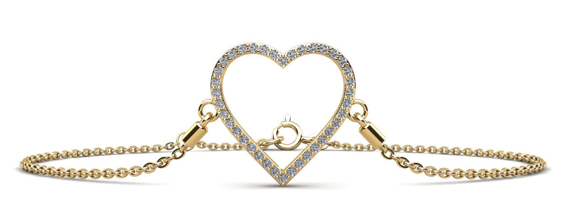 Perfect Heart Diamond Adjustable Bracelet Lab-Grown Diamond  with 0.30 ct.(finished) 1.2mm