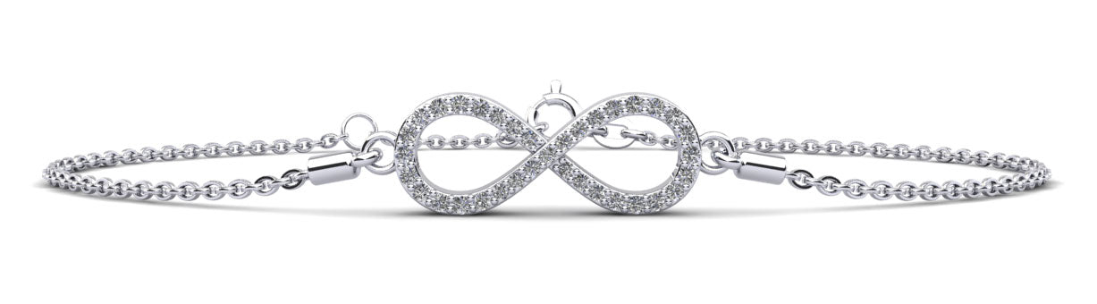 Illustrious Infinity Diamond Adjustable Diamond Bracelet with 0.27 ct.(finished) 1.1mm, 1.2mm