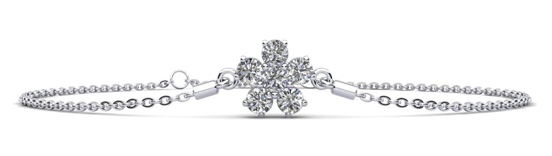 Flower Shaped Diamond Adjustable Bracelet Lab-Grown Diamond  with 0.96 ct.(finished) 3.5mm