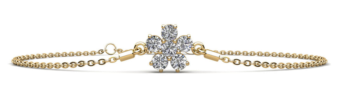Flower Shaped Diamond Adjustable Diamond Bracelet with 0.96 ct.(finished) 3.5mm