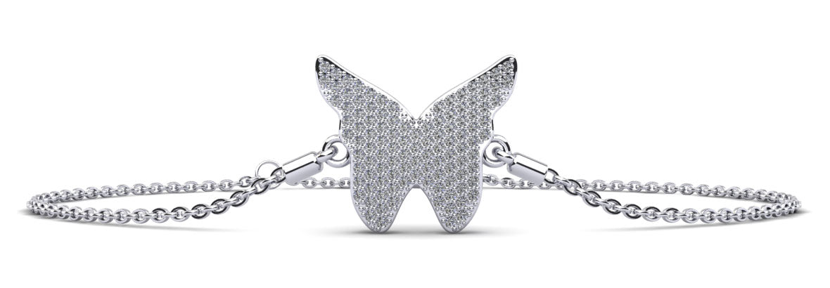 Sparkling Butterfly Diamond Adjustable Diamond Bracelet with 0.54 ct.(finished) 1mm