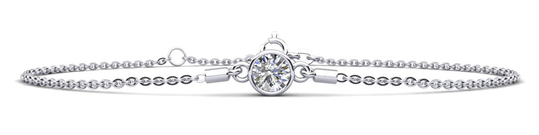 Solitaire Brilliant Round Diamond Adjustable Diamond Bracelet with 0.50 ct.(finished) 5mm