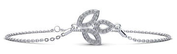 Three Leaf Diamond Adjustable Diamond Bracelet with 0.30 ct.(finished) 1.2mm