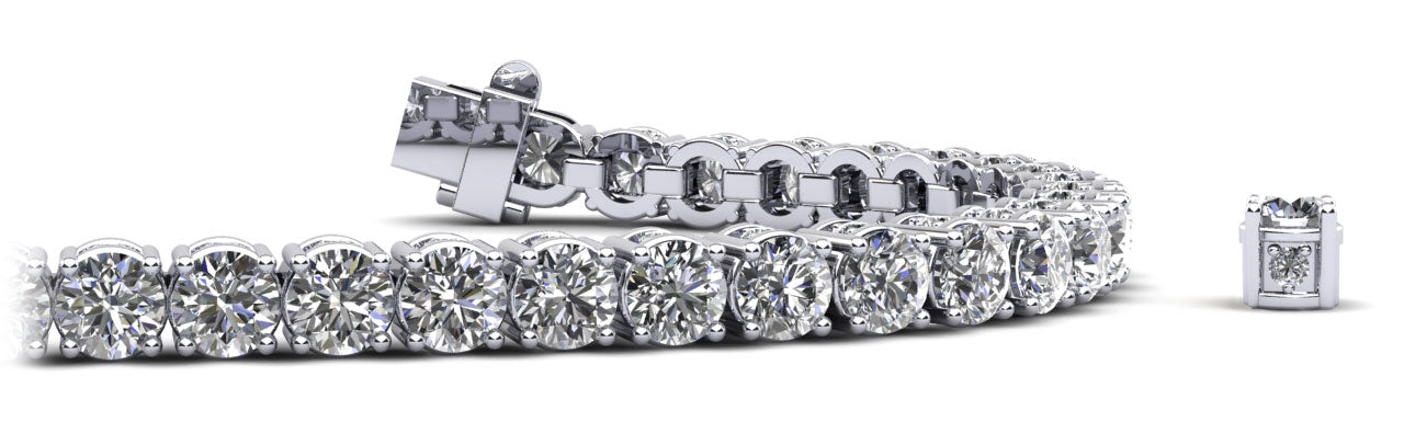 Ultimate Tennis Bracelet with Side Stones Diamond  with 11.70 ct.(finished) 1.5mm, 4mm