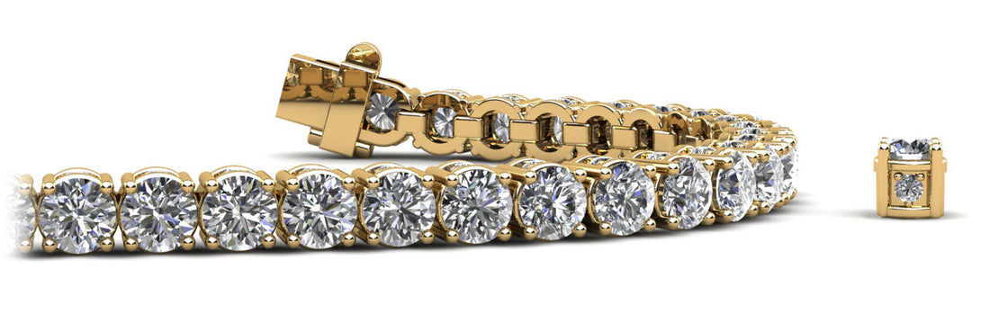 Ultimate Tennis Bracelet with Side Stones Diamond  with 6.96 ct.(finished) 1.3mm, 3mm