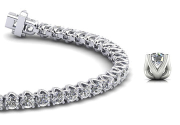 Fiery Flame Diamond  Tennis Bracelet with 5.15 ct.(finished) 3mm