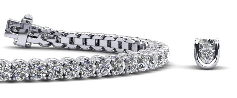 Boundless Brilliance Diamond  Tennis Bracelet with 6.78 ct.(finished) 1.2mm, 3mm