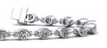 Diamond Drops Chain Link Bezel Diamond Bracelet with 1.56 ct.(finished) 2.5mm