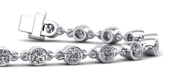 Diamond Drops Chain Link Bezel Diamond Bracelet with 2.52 ct.(finished) 3mm