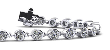Diamond Drops Single Link Bezel Bracelet Diamond  with 6.00 ct.(finished) 4mm