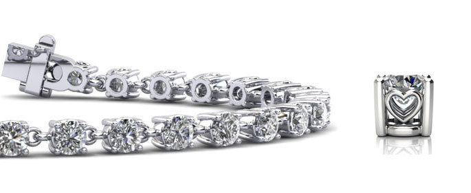 Stylish Sweetheart Diamond Tennis Diamond Bracelet with 5.49 ct.(finished) 3.6mm
