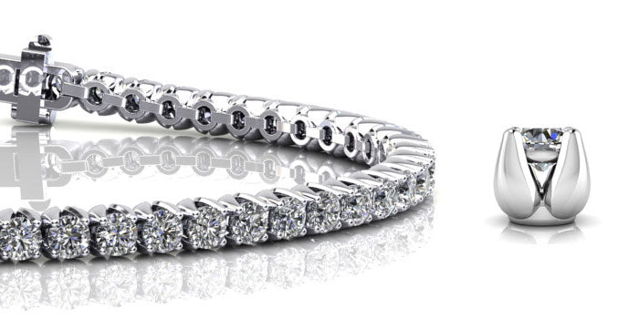 Enchanted Tulip Diamond  Tennis Bracelet with 2.31 ct.(finished) 2mm