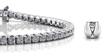 Enchanted Tulip Diamond  Tennis Bracelet with 3.84 ct.(finished) 2.5mm