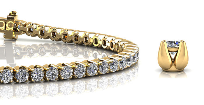 Enchanted Tulip Diamond  Tennis Bracelet with 3.84 ct.(finished) 2.5mm