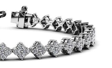 Fleur Diamond Cluster Bracelet Lab-Grown Diamond  with 2.90 ct.(finished) 1.75mm