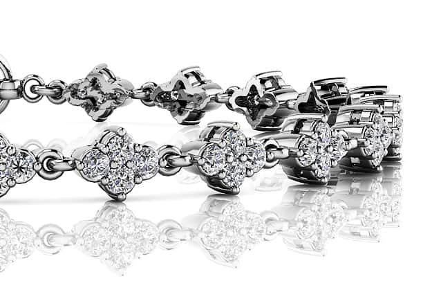 Flower Cluster Link Diamond Bracelet Diamond  with 1.76 ct.(finished) 1.75mm
